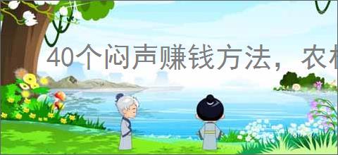 40个闷声赚钱方法，农村创业好项目                </div>
                                <div class=